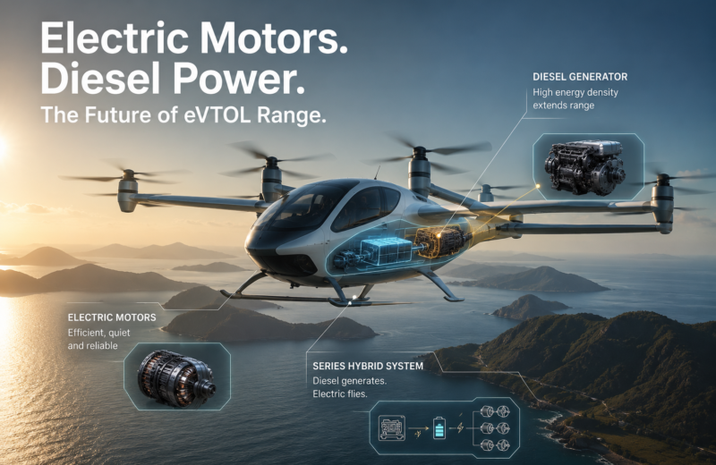 Electric Motors Meet Diesel Power: The Future of eVTOL Range