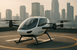 IIT Madras eVTOL Startup Unveils e200X Compact Air Taxi IIT Madras eVTOL Startup Unveils e200X Compact Air Taxi