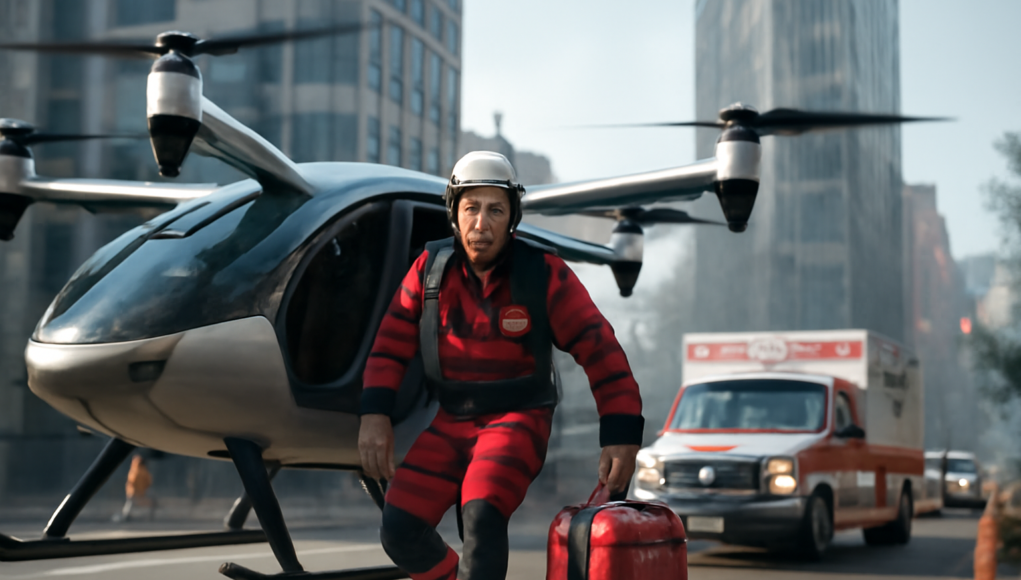 Paramedic Flies eVTOL to 911 Call, Beats Ambulance
