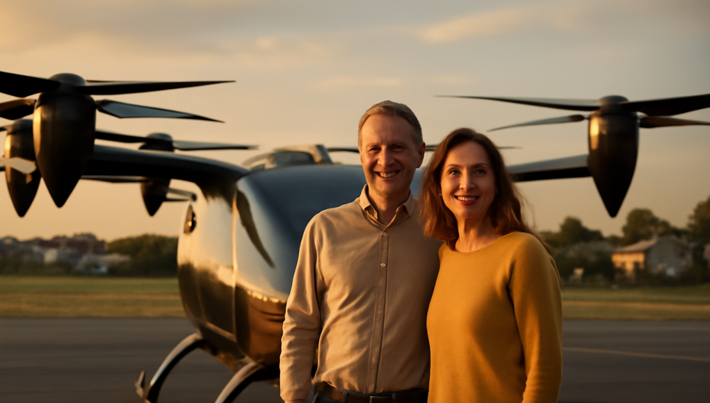 Livonia Couple Takes Historic Flight in Electric eVTOL